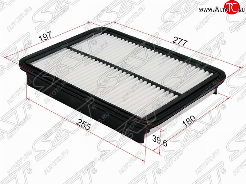299 р. Фильтр воздушный двигателя (diesel 2.0, 2.2) SAT (277х197х39.6 mm)  Hyundai Santa Fe  CM (2009-2012), KIA Sorento  XM (2009-2015)  с доставкой в г. Нижний Новгород