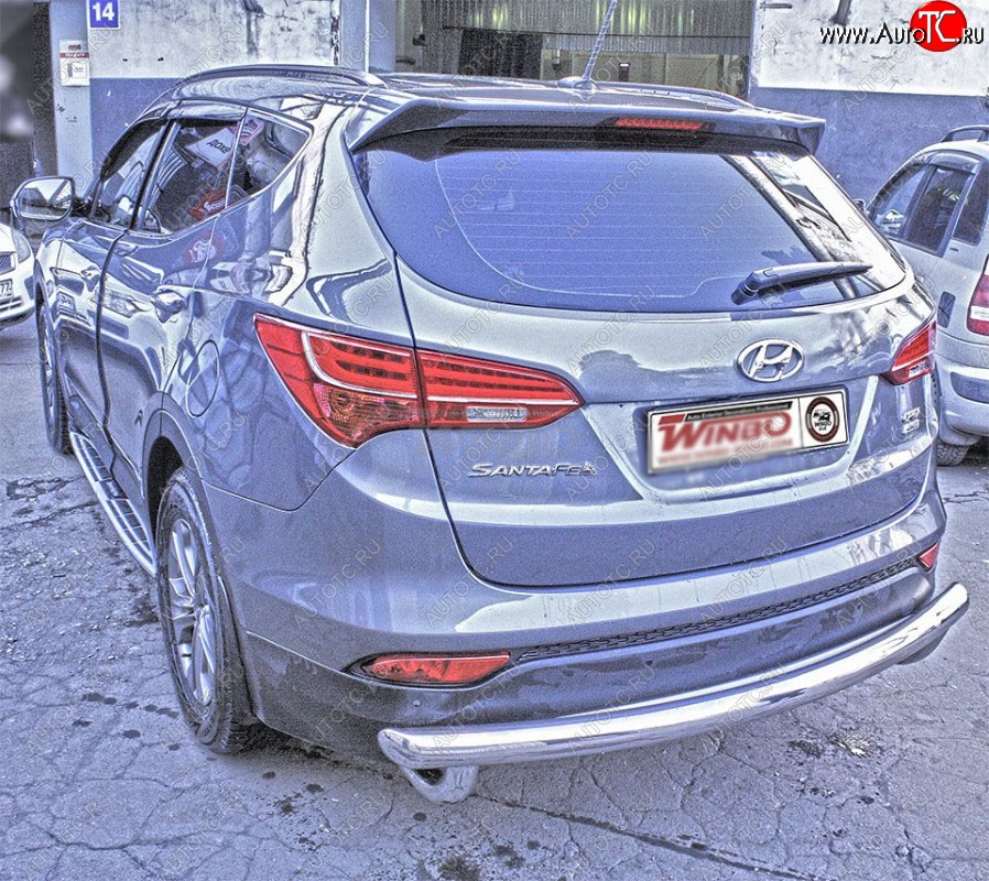 11 599 р. Защита заднего бампера WINBO (Ø60 мм, нержавейка)  Hyundai Santa Fe  DM (2012-2016) дорестайлинг  с доставкой в г. Нижний Новгород