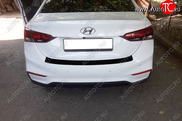 679 р. Защитная накладка заднего бампера Тюн-Авто  Hyundai Solaris  HCR (2017-2020) седан дорестайлинг  с доставкой в г. Нижний Новгород