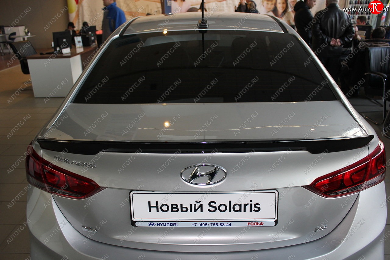 3 899 р. Спойлер на крышку багажника Автократ Hyundai Solaris HCR седан дорестайлинг (2017-2020) (Неокрашенный)  с доставкой в г. Нижний Новгород