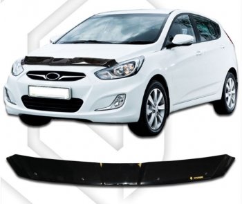 Дефлектор капота CA-Plastic Hyundai Solaris RBr хэтчбэк дорестайлинг (2010-2014)