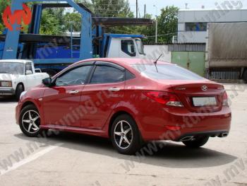 5 999 р. Пороги накладки ZEUS Hyundai Solaris RBr хэтчбэк дорестайлинг (2010-2014) (Неокрашенный)  с доставкой в г. Нижний Новгород. Увеличить фотографию 2