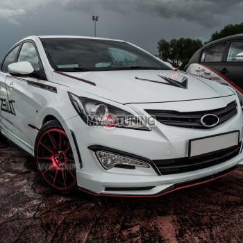 Реснички на фары ZEUS MV-Tuning Hyundai Solaris RBr седан рестайлинг (2014-2017)