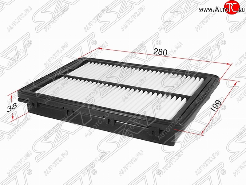 289 р. Фильтр воздушный двигателя (2.0, 2.4) SAT (280х199х38 mm)  Hyundai Sonata  LF (2017-2019), KIA Optima ( 4 JF,  JF) (2016-2020)  с доставкой в г. Нижний Новгород