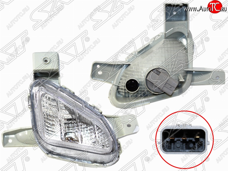 1 299 р. Левая противотуманная фара SAT Hyundai Sonata LF рестайлинг (2017-2019)  с доставкой в г. Нижний Новгород