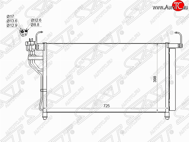 7 249 р. Радиатор кондиционера SAT  Hyundai Starex/Grand Starex/H1  TQ (2007-2013) дорестайлинг  с доставкой в г. Нижний Новгород