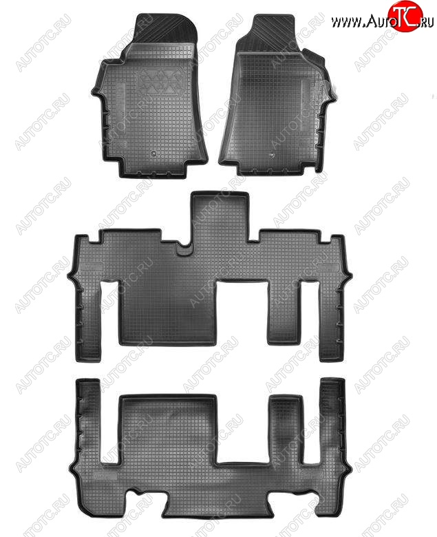 4 849 р. Коврики салонные Noplast (3 ряда) Hyundai Starex/Grand Starex/H1 TQ 2-ой рестайлинг (2017-2022) (Черный)  с доставкой в г. Нижний Новгород