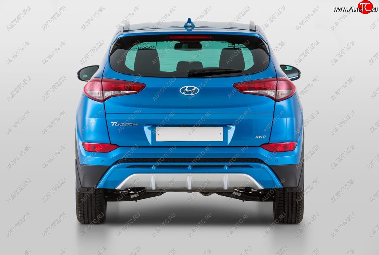 11 799 р. Накладка заднего бампера YT  Hyundai Tucson  TL (2015-2018) дорестайлинг (Неокрашенная)  с доставкой в г. Нижний Новгород