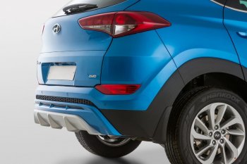 11 799 р. Накладка заднего бампера YT  Hyundai Tucson  TL (2015-2018) дорестайлинг (Неокрашенная)  с доставкой в г. Нижний Новгород. Увеличить фотографию 2