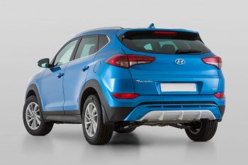 11 799 р. Накладка заднего бампера YT  Hyundai Tucson  TL (2015-2018) дорестайлинг (Неокрашенная)  с доставкой в г. Нижний Новгород. Увеличить фотографию 4