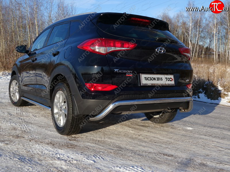 21 799 р. Защита заднего бампера ТСС (нержавейка d 60,3 мм) (кенгурин)  Hyundai Tucson  TL (2015-2018) дорестайлинг  с доставкой в г. Нижний Новгород