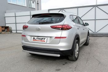 Защита заднего бампера Slitkoff (d57 мм) Hyundai (Хюндаи) Tucson (Туссон)  TL (2018-2021) TL рестайлинг