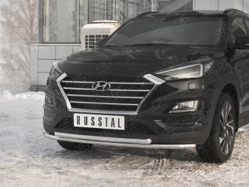 14 599 р. Защита переднего бампера (2 трубы Ø42 мм, нержавейка) Russtal Hyundai Tucson TL рестайлинг (2018-2021)  с доставкой в г. Нижний Новгород. Увеличить фотографию 2