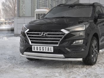 22 949 р. Защита переднего бампера (2 трубы Ø63 и 75х42 мм, нержавейка) Russtal Hyundai Tucson TL рестайлинг (2018-2021)  с доставкой в г. Нижний Новгород. Увеличить фотографию 4