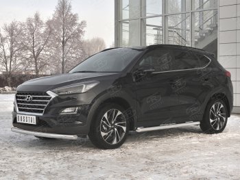 12 999 р. Защита переднего бампера (Ø 63 мм, нержавейка) Russtal Hyundai Tucson TL рестайлинг (2018-2021)  с доставкой в г. Нижний Новгород. Увеличить фотографию 2