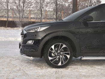 12 999 р. Защита переднего бампера (Ø 63 мм, нержавейка) Russtal Hyundai Tucson TL рестайлинг (2018-2021)  с доставкой в г. Нижний Новгород. Увеличить фотографию 3