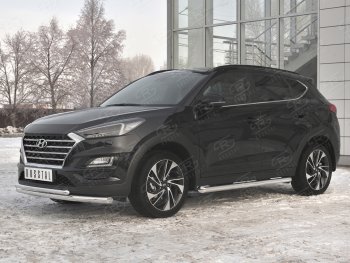 14 999 р. Защита переднего бампера (2 трубы Ø63 и 42 мм, нержавейка) Russtal Hyundai Tucson TL рестайлинг (2018-2021)  с доставкой в г. Нижний Новгород. Увеличить фотографию 2