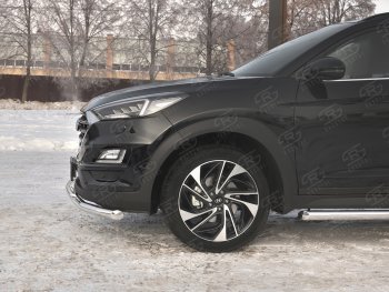 14 999 р. Защита переднего бампера (2 трубы Ø63 и 42 мм, нержавейка) Russtal Hyundai Tucson TL рестайлинг (2018-2021)  с доставкой в г. Нижний Новгород. Увеличить фотографию 3