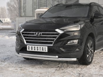 14 999 р. Защита переднего бампера (2 трубы Ø63 и 42 мм, нержавейка) Russtal Hyundai Tucson TL рестайлинг (2018-2021)  с доставкой в г. Нижний Новгород. Увеличить фотографию 4