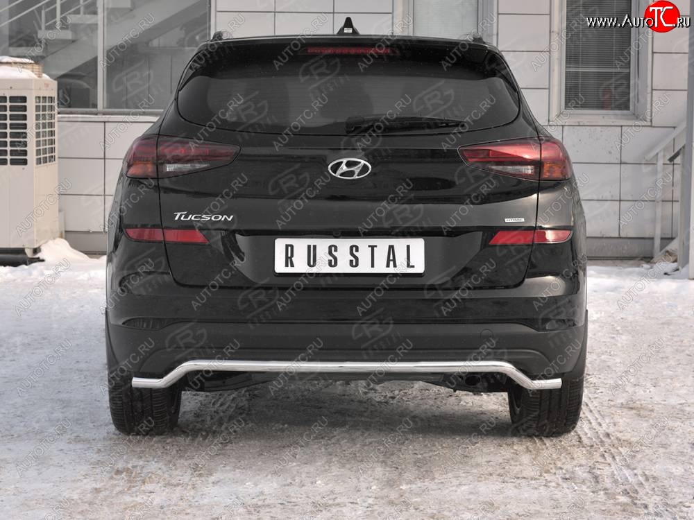 12 999 р. Защита заднего бампера (Ø42 мм волна, нержавейка) SLITKOFF Hyundai Tucson TL рестайлинг (2018-2021)  с доставкой в г. Нижний Новгород