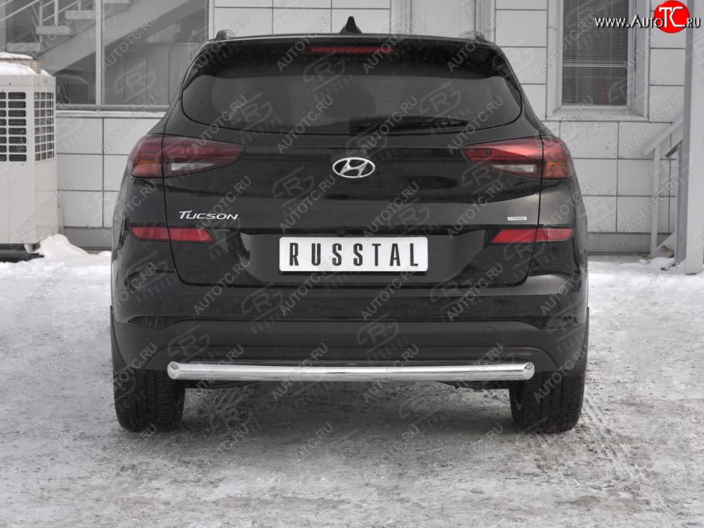 12 999 р. Защита заднего бампера (Ø63 мм, нержавейка) SLITKOFF  Hyundai Tucson  TL (2018-2021) рестайлинг  с доставкой в г. Нижний Новгород