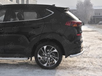 13 499 р. Защита заднего бампера (Ø63 мм, нержавейка) RUSSTAL Hyundai Tucson TL рестайлинг (2018-2021)  с доставкой в г. Нижний Новгород. Увеличить фотографию 2