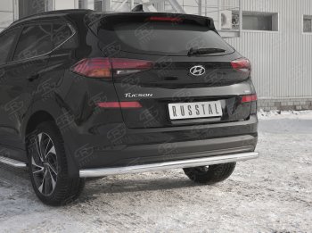 15 349 р. Защита заднего бампера (Ø63 мм, нержавейка) RUSSTAL  Hyundai Tucson  TL (2018-2021) рестайлинг  с доставкой в г. Нижний Новгород. Увеличить фотографию 3