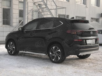 14 999 р. Защита заднего бампера (Ø75x42 мм, нержавейка) Russtal Hyundai Tucson TL рестайлинг (2018-2021)  с доставкой в г. Нижний Новгород. Увеличить фотографию 2