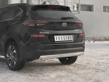 14 999 р. Защита заднего бампера (Ø75x42 мм, нержавейка) Russtal Hyundai Tucson TL рестайлинг (2018-2021)  с доставкой в г. Нижний Новгород. Увеличить фотографию 4