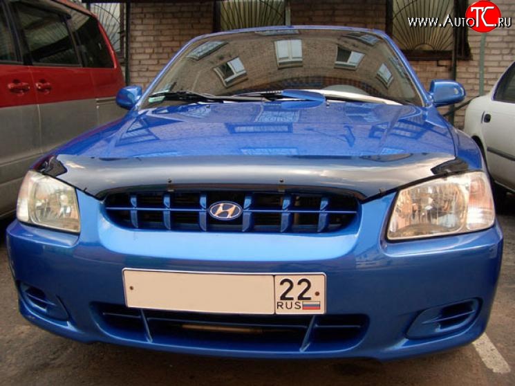 2 699 р. Дефлектор капота NovLine Hyundai Accent седан ТагАЗ (2001-2012)  с доставкой в г. Нижний Новгород