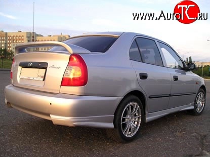 2 899 р. Козырёк на заднее стекло Street Hyundai Accent седан ТагАЗ (2001-2012) (Неокрашенный)  с доставкой в г. Нижний Новгород