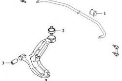 749 р. Полиуретановый сайлентблок нижнего рычага передней подвески (задний) Точка Опоры Hyundai Accent седан ТагАЗ (2001-2012)  с доставкой в г. Нижний Новгород. Увеличить фотографию 2