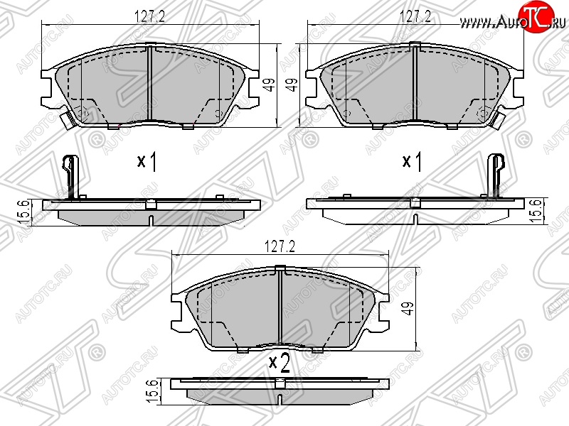 1 079 р. Колодки тормозные SAT (передние) Hyundai Accent седан ТагАЗ (2001-2012)  с доставкой в г. Нижний Новгород