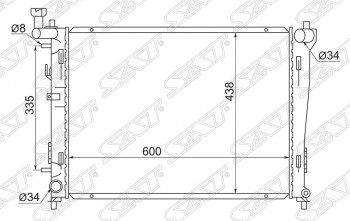 Радиатор двигателя  SAT (трубчатый, 1.4/1.6/2.0, АКПП) Hyundai Avante (2006-2010)