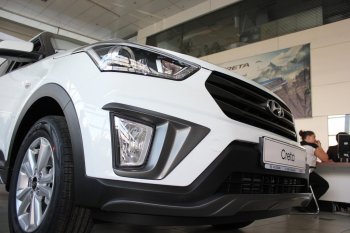 5 649 р. Накладка на передний бампер АвтоКрат Hyundai Creta GS дорестайлинг (2015-2019) (Неокрашенная)  с доставкой в г. Нижний Новгород. Увеличить фотографию 2