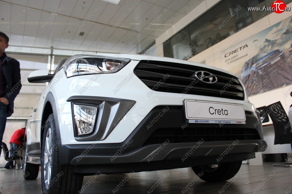 5 649 р. Накладка на передний бампер АвтоКрат Hyundai Creta GS дорестайлинг (2015-2019) (Неокрашенная)  с доставкой в г. Нижний Новгород