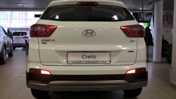 5 649 р. Накладка на задний бампер АвтоКрат Hyundai Creta GS дорестайлинг (2015-2019) (Неокрашенная)  с доставкой в г. Нижний Новгород. Увеличить фотографию 1