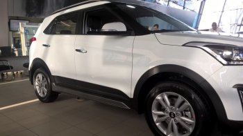 7 349 р. Пластиковые пороги АвтоКрат Hyundai Creta GS дорестайлинг (2015-2019) (Неокрашенные)  с доставкой в г. Нижний Новгород. Увеличить фотографию 2