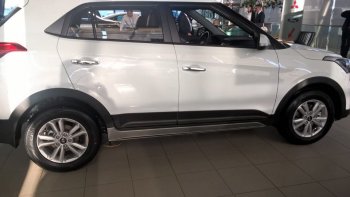 7 349 р. Пластиковые пороги АвтоКрат Hyundai Creta GS дорестайлинг (2015-2019) (Неокрашенные)  с доставкой в г. Нижний Новгород. Увеличить фотографию 3