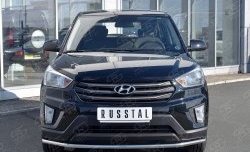 Защита переднего бампера (Ø42 мм, нержавейка) SLITKOFF Hyundai (Хюндаи) Creta (Крета)  GS (2015-2021) GS дорестайлинг, рестайлинг