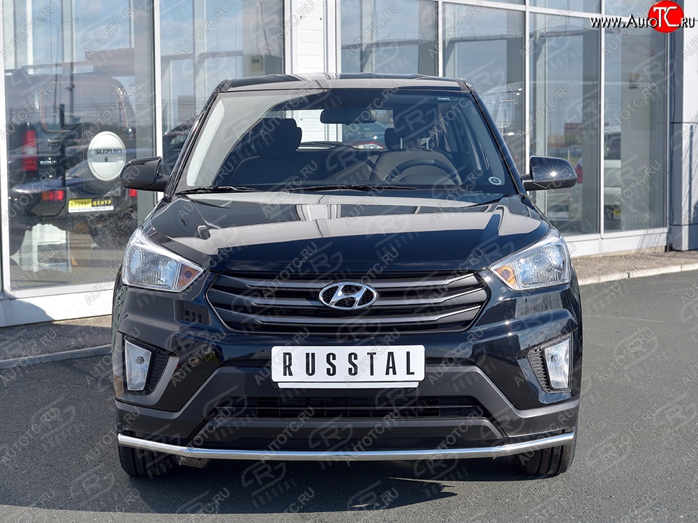 12 349 р. Защита переднего бампера (Ø42 мм, нержавейка) SLITKOFF  Hyundai Creta  GS (2015-2021) дорестайлинг, рестайлинг  с доставкой в г. Нижний Новгород