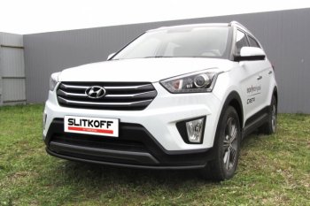 Защита переднего бампер из трубы d42 Slitkoff (дуга) Hyundai (Хюндаи) Creta (Крета)  GS (2015-2021) GS дорестайлинг, рестайлинг