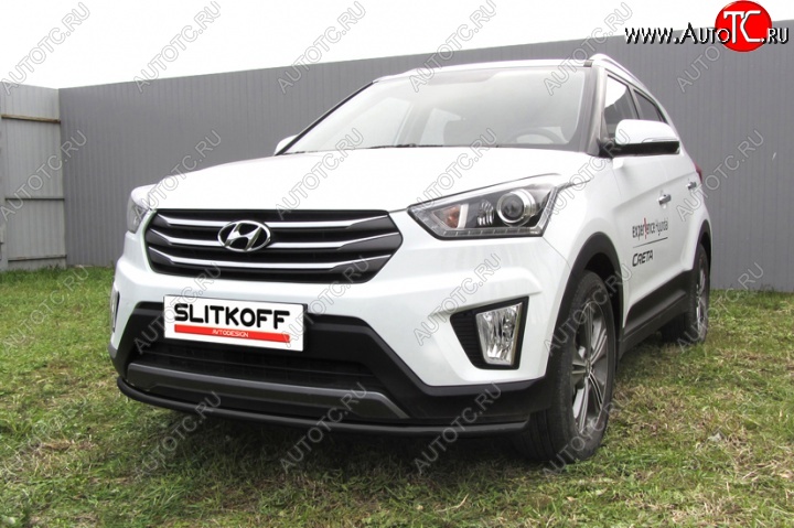 6 599 р. Защита переднего бампер из трубы d42 Slitkoff (дуга)  Hyundai Creta  GS (2015-2021) дорестайлинг, рестайлинг (Цвет: серебристый)  с доставкой в г. Нижний Новгород