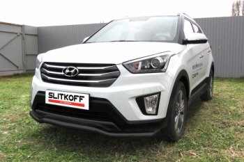 Защита переднего бампер из трубы d57 Slitkoff (волна) Hyundai (Хюндаи) Creta (Крета)  GS (2015-2021) GS дорестайлинг, рестайлинг