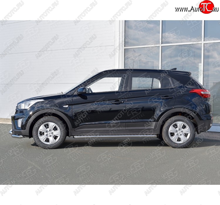 20 499 р. Широкая защита порогов с трубой d42 мм SLITKOFF v2  Hyundai Creta  GS (2015-2021) дорестайлинг, рестайлинг  с доставкой в г. Нижний Новгород