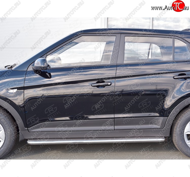 30 999 р. Порожки для ног (труба Ø42) SLITKOFF  Hyundai Creta  GS (2015-2021) дорестайлинг, рестайлинг (Вариант 3 (лист нерж, проф. нерж))  с доставкой в г. Нижний Новгород