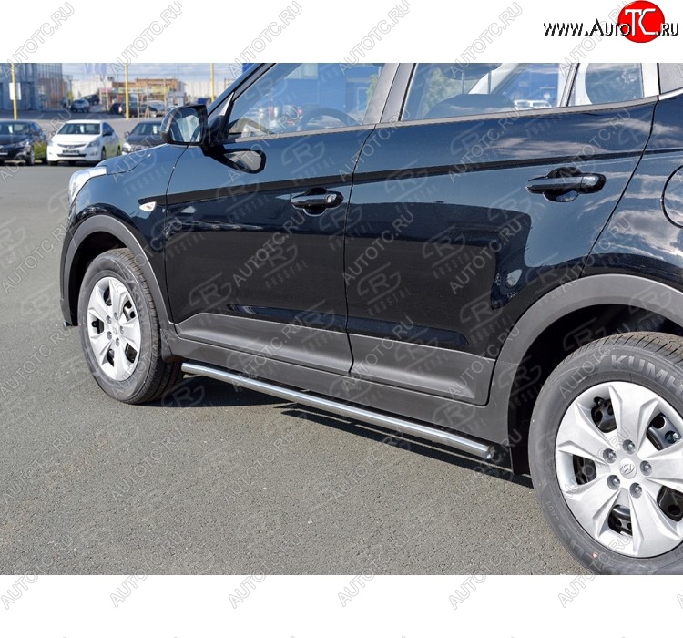 13 349 р. Защита порогов из круглой трубы d42 мм Russtal v3 Hyundai Creta GS дорестайлинг (2015-2019)  с доставкой в г. Нижний Новгород