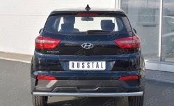 Защита заднего бампера (Ø63 мм, нержавейка) SLITKOFF Hyundai (Хюндаи) Creta (Крета)  GS (2015-2021) GS дорестайлинг, рестайлинг