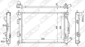 Радиатор двигателя SAT (трубчатый, МКПП/АКПП) Hyundai I30 2 GD дорестайлинг, хэтчбэк 5 дв. (2011-2015)