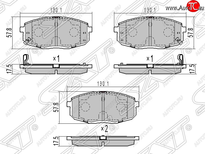 899 р. Колодки тормозные передние SAT Hyundai I30 FD универсал рестайлинг (2010-2012)  с доставкой в г. Нижний Новгород